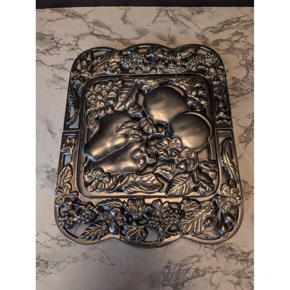 Lenox Metal Trivet Decorative Fruit-Themed With Floral Design Adjustable Length - Picture 2 of 8